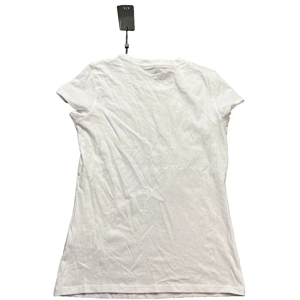 Armani Exchange FIN‎ Heart Love Designer Logo Women Tee New Small - Picture 2 of 13